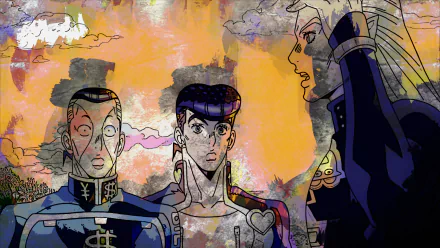 Mikitaka Hazekura Okuyasu Nijimura Josuke Higashikata Anime Jojo's Bizarre Adventure HD Desktop Wallpaper | Background Image