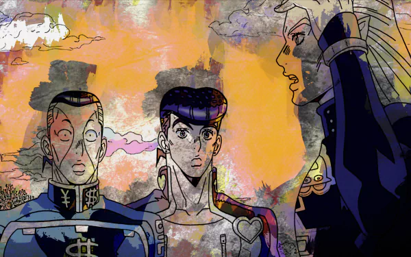 Mikitaka Hazekura Okuyasu Nijimura Josuke Higashikata Anime Jojo's Bizarre Adventure HD Desktop Wallpaper | Background Image