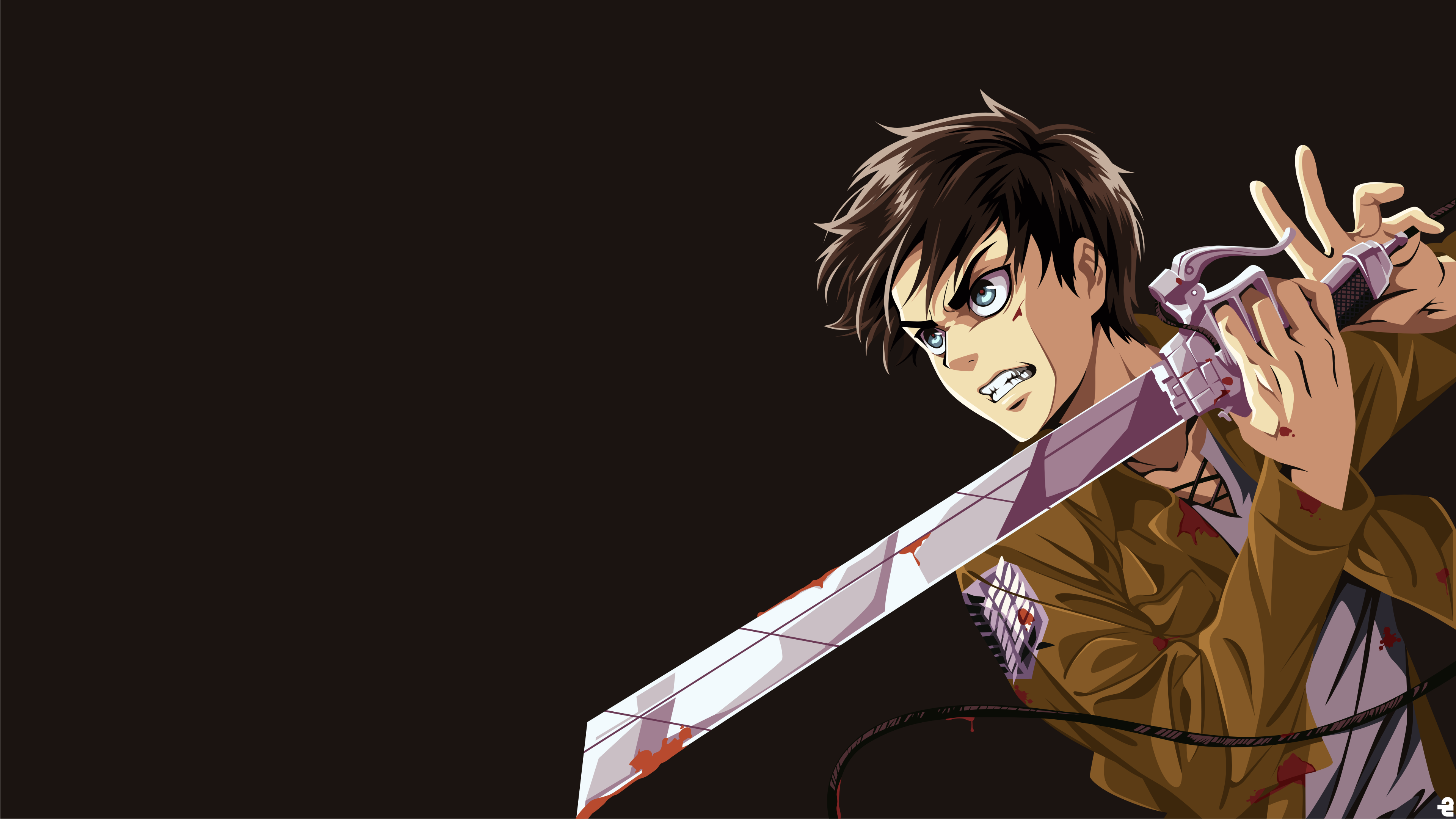 Eren Yeager Shingeki No Kyojin 4k Ultra Hd Wallpaper Background