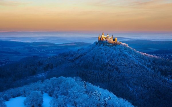 Man Made Hohenzollern Castle Castles Germany Castle Landscape Horizon Winter HD Wallpaper | Background Image