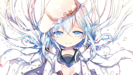 HD anime-style desktop wallpaper featuring Hibiki from Kantai Collection with soft colors and detailed character art.