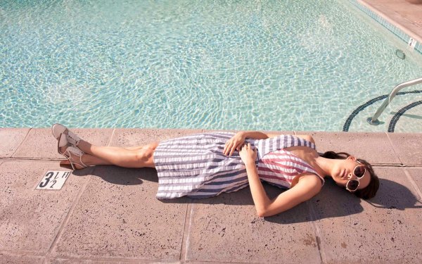 Celebrity Troian Bellisario Actress Brunette Lying Down Sunglasses HD Wallpaper | Background Image