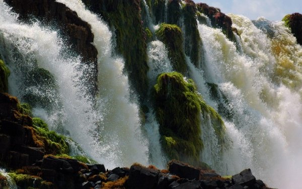 Nature Waterfall Waterfalls Moss HD Wallpaper | Background Image