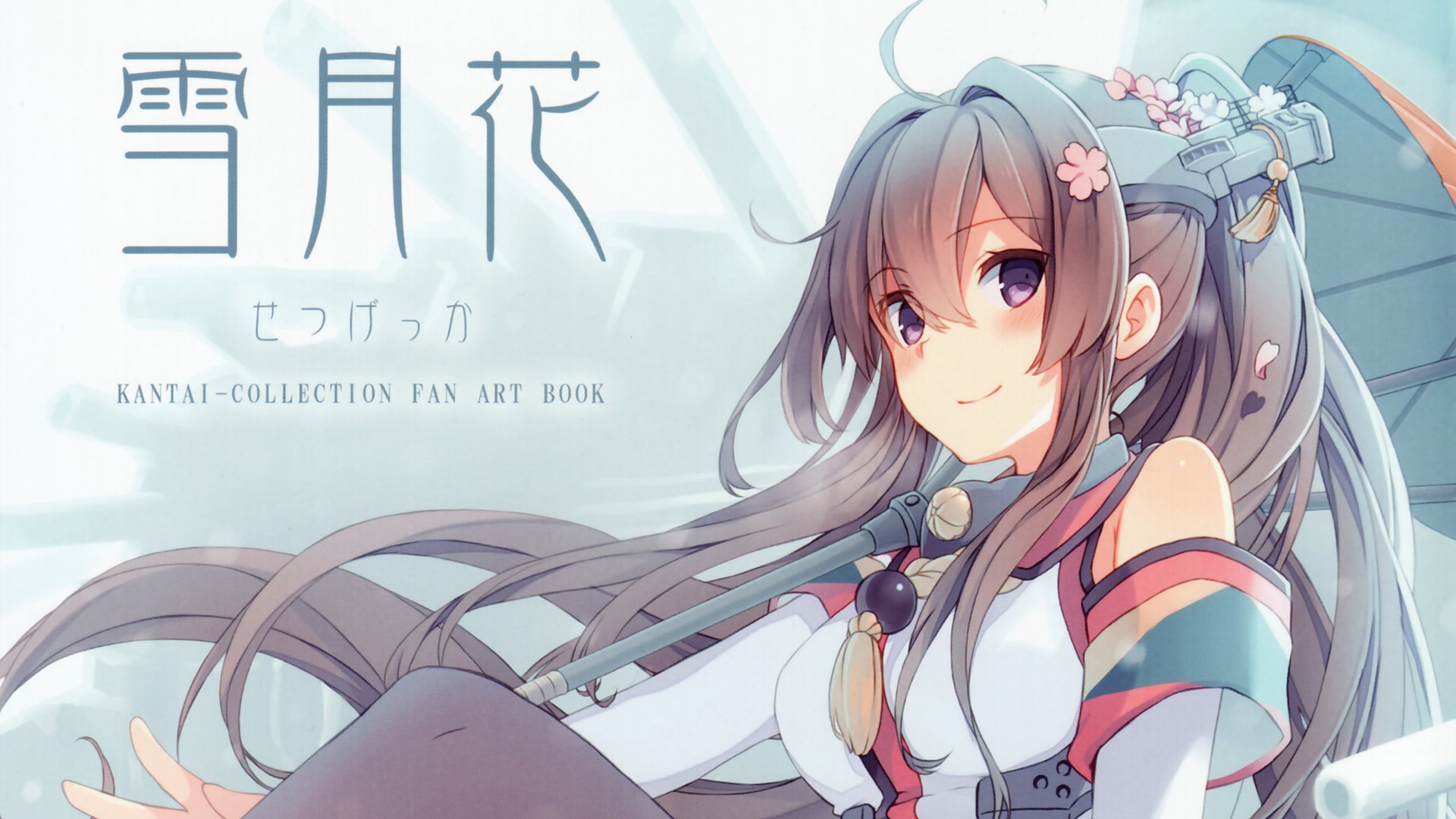 HD anime desktop wallpaper featuring Yamato from Kantai Collection, showcasing detailed art in a soft, pastel color palette.