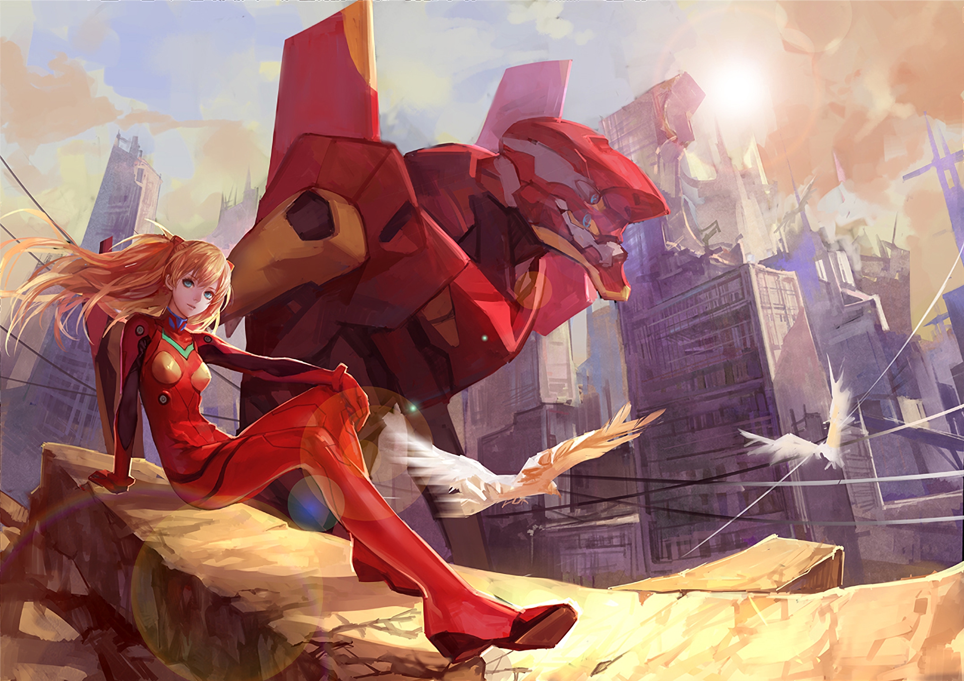 Download Asuka Langley Sohryu Anime Neon Genesis Evangelion HD Wallpaper