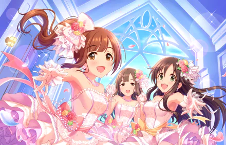 Yukari Mizumoto Kyoko Igarashi Yuki Himekawa Anime THE iDOLM@STER: Cinderella Girls Starlight Stage HD Desktop Wallpaper | Background Image