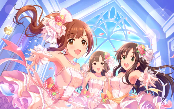Yukari Mizumoto Kyoko Igarashi Yuki Himekawa Anime THE iDOLM@STER: Cinderella Girls Starlight Stage HD Desktop Wallpaper | Background Image