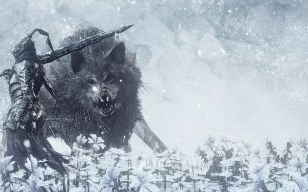 Video Game Dark Souls III Dark Souls Snow Flower Wolf HD Wallpaper | Background Image