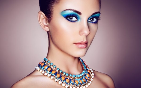 Women Face Makeup Jewelry Blue Eyes HD Wallpaper | Background Image