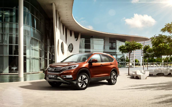 SUV car orange car Honda vehicle Honda CR-V HD Desktop Wallpaper | Background Image