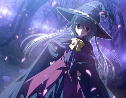 HD PC desktop wallpaper featuring Alice Kamishiro from the anime Supipara, portrayed in a mystical, moonlit forest with glowing ethereal light effects.