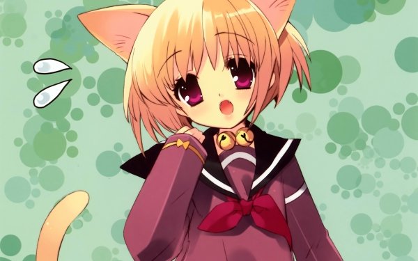 Anime Original Cat Girl Short Hair Bell Ribbon HD Wallpaper | Background Image
