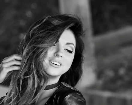 Black & White face Russian singer music Nyusha HD Desktop Wallpaper | Background Image