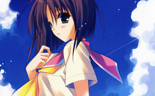 blush green eyes brown hair short hair Anime Original HD Desktop Wallpaper | Background Image