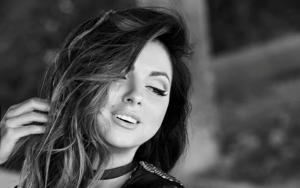 Black & White face Russian singer music Nyusha HD Desktop Wallpaper | Background Image