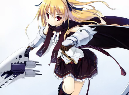 glove armor twintails long hair blush red eyes blonde Anime Original HD Desktop Wallpaper | Background Image