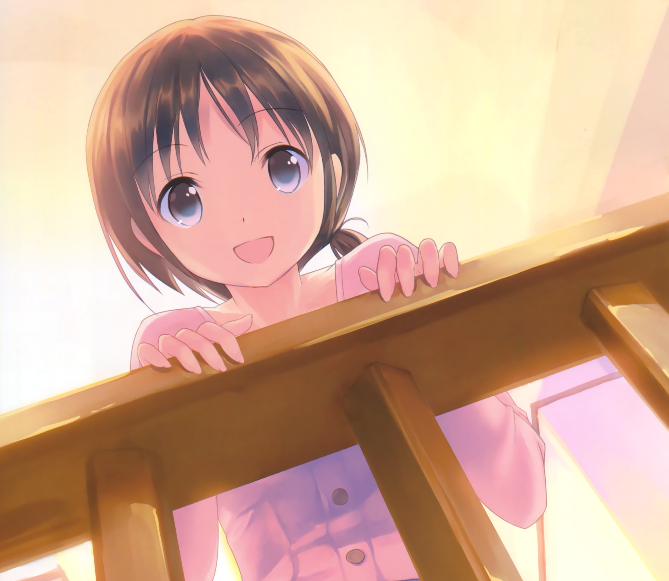 Download Short Hair Brown Eyes Smile Brown Hair Anime Original HD Wallpaper  by takoyaki