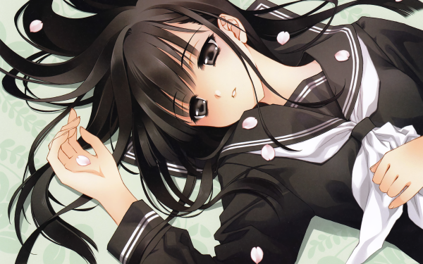 Anime Original Long Hair Black Hair Brown Eyes HD Wallpaper | Background Image