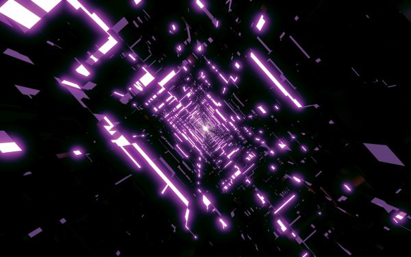 Artístico Abstracto Túnel Negro Púrpura 3D Cuadrado Fondo de pantalla HD | Fondo de Escritorio