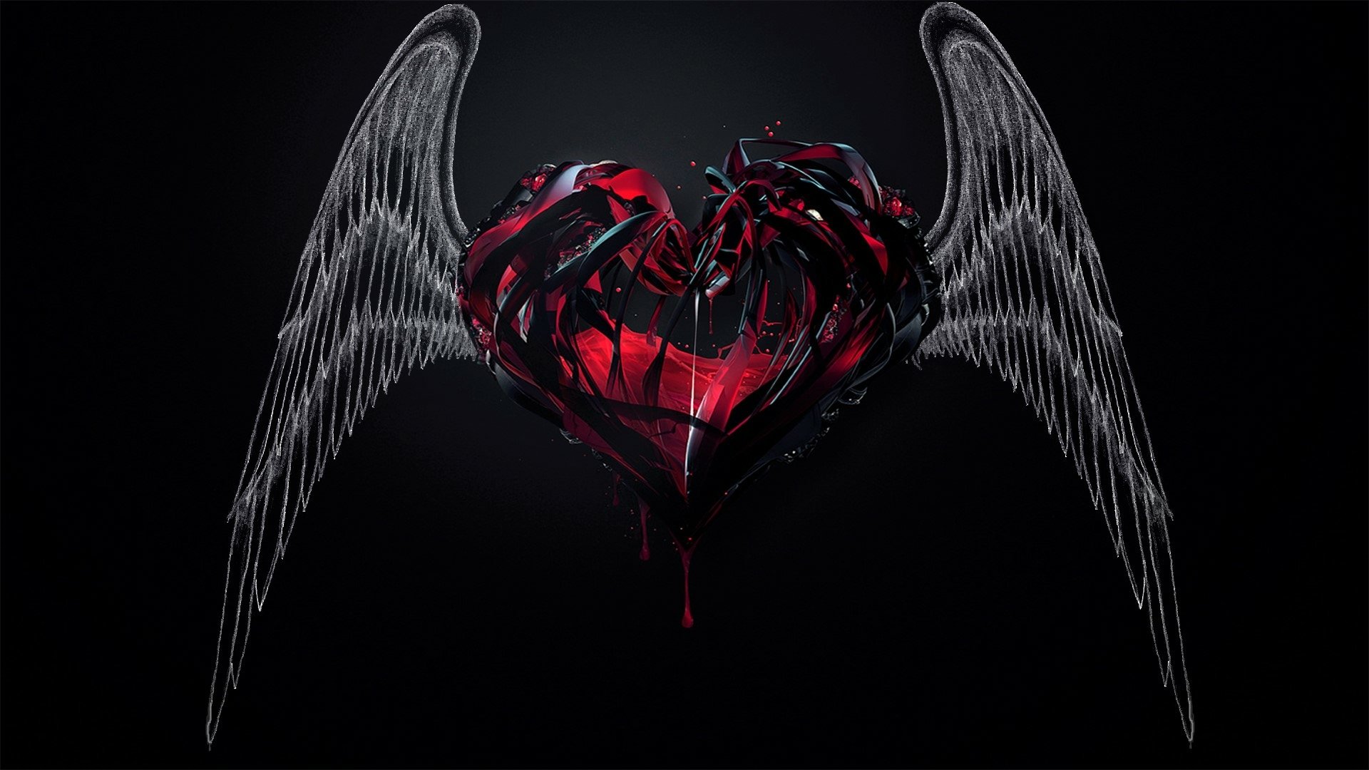 858192 Valentines Day Red background Heart Wings  Rare Gallery HD  Wallpapers