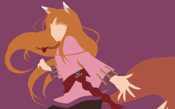 Anime Spice and Wolf Holo Long Hair Brown Hair Tail Minimalist Animal Ears Belt Necklace HD Wallpaper | Background Image