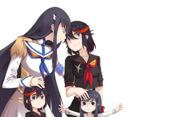 HD anime desktop wallpaper featuring Satsuki Kiryūin and Ryūko Matoi from Kill La Kill, showcasing detailed character art and dynamic poses.