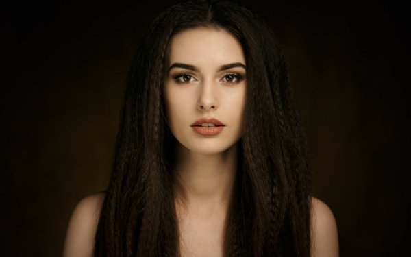 Women Model Brunette Face Brown Eyes Long Hair HD Wallpaper | Background Image