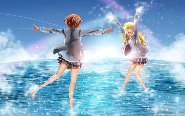 Tsubaki Sawabe Kaori Miyazono Anime Your Lie in April HD Desktop Wallpaper | Background Image