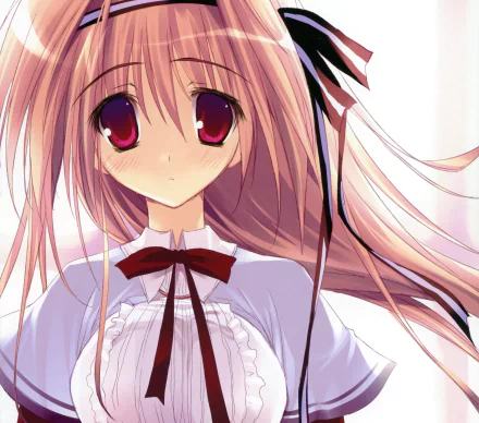 red eyes blush blonde long hair Anime Original HD Desktop Wallpaper | Background Image