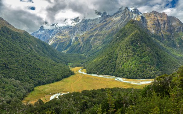 Earth Mountain Mountains Routeburn Track South Island New Zealand Southern Alps Landscape Cloud HD Wallpaper | Background Image