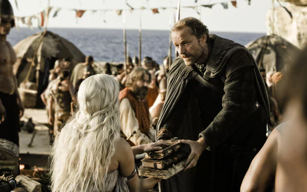 Emilia Clarke Iain Glen Daenerys Targaryen Jorah Mormont TV Show Game Of Thrones HD Desktop Wallpaper | Background Image