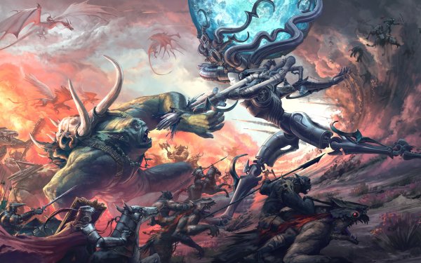 Fantasy Battle Creature Dragon Warrior Robot Sphere HD Wallpaper | Background Image