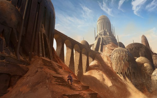 Fantasy Warrior Building Armor Sand Dome HD Wallpaper | Background Image
