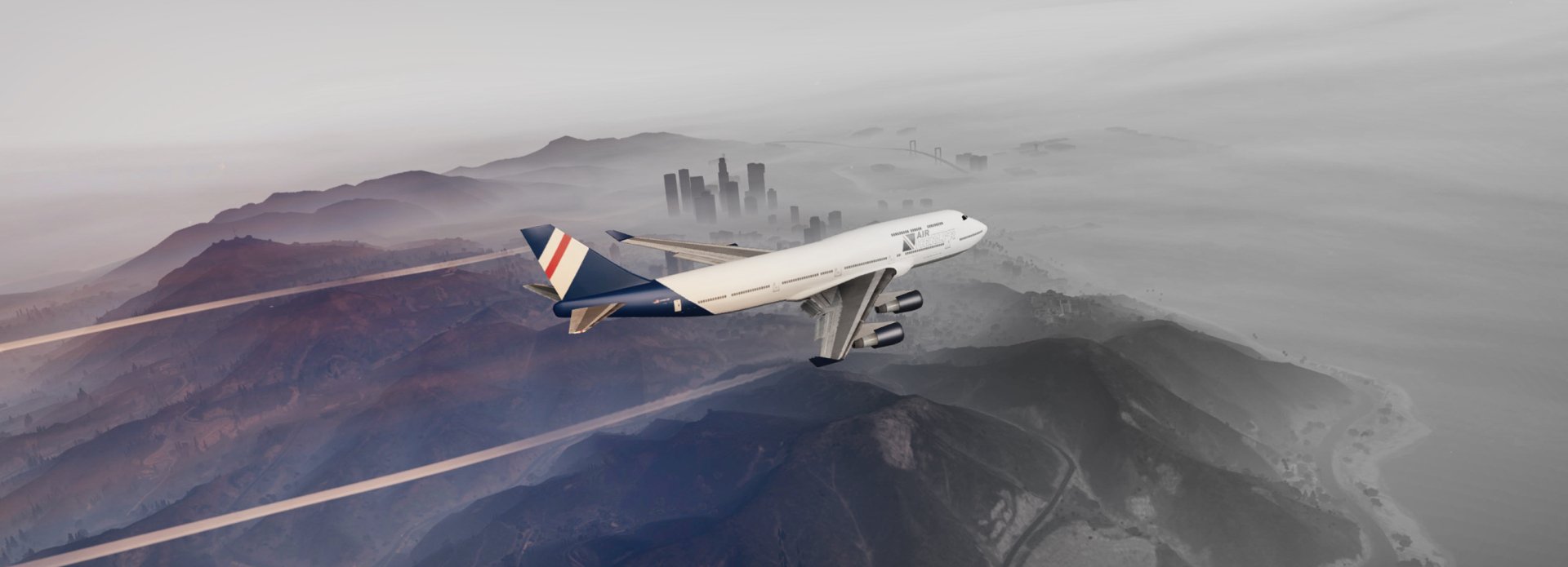 Download Airplane Video Game Grand Theft Auto V Wallpaper | 2634x953 ...