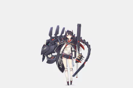 black hair red eyes cape machine sword Anime Original HD Desktop Wallpaper | Background Image