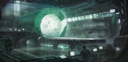 people building hangar Sci Fi space station HD Desktop Wallpaper | Background Image