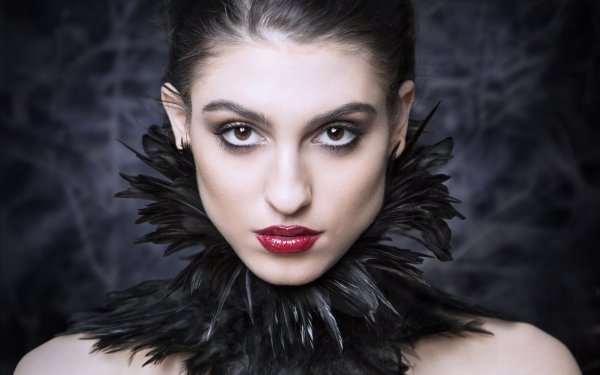 Women Face Model Lipstick Brown Eyes HD Wallpaper | Background Image