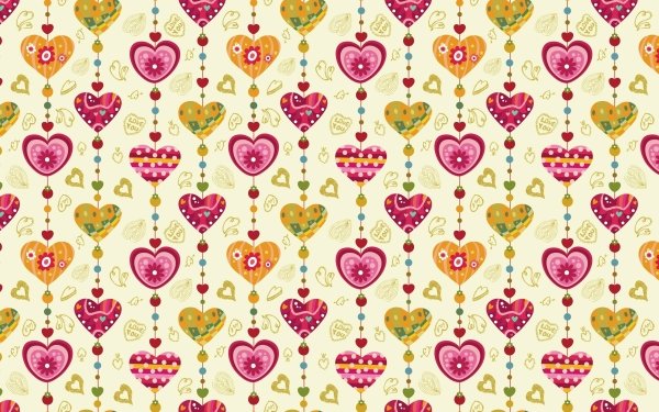 Artistic Heart Pattern Design Colorful HD Wallpaper | Background Image
