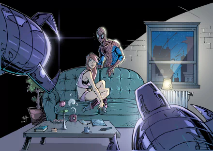 Peter Parker Mary Jane Watson Comic spider man HD Desktop Wallpaper | Background Image