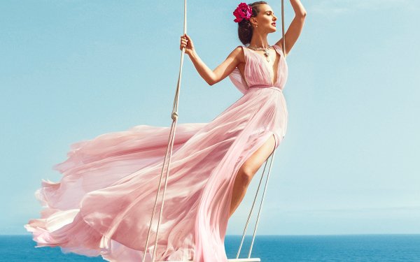 Celebrity Natalie Portman Actress Brunette American Pink Dress HD Wallpaper | Background Image