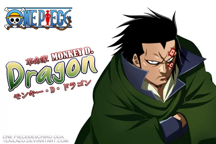 4K Ultra HD anime desktop wallpaper featuring Dragon Monkey D. from One Piece, showcasing the character’s intense expression and distinctive scar with the series logo.