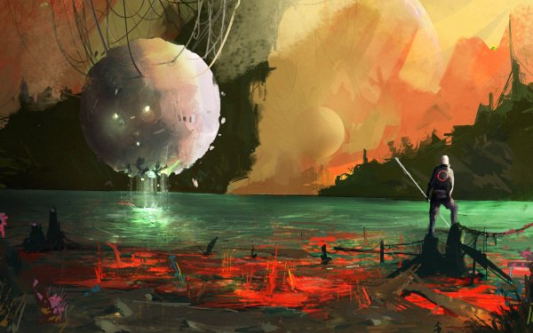 Sci Fi Artistic Lake Sphere HD Wallpaper | Background Image