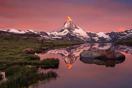 landscape reflection lake peak mountain nature matterhorn HD Desktop Wallpaper | Background Image