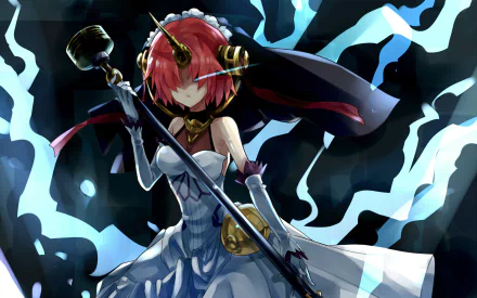 HD PC wallpaper featuring Berserker of Black from Fate/Apocrypha, showcasing the anime character in dynamic lighting with a dark, swirling background.