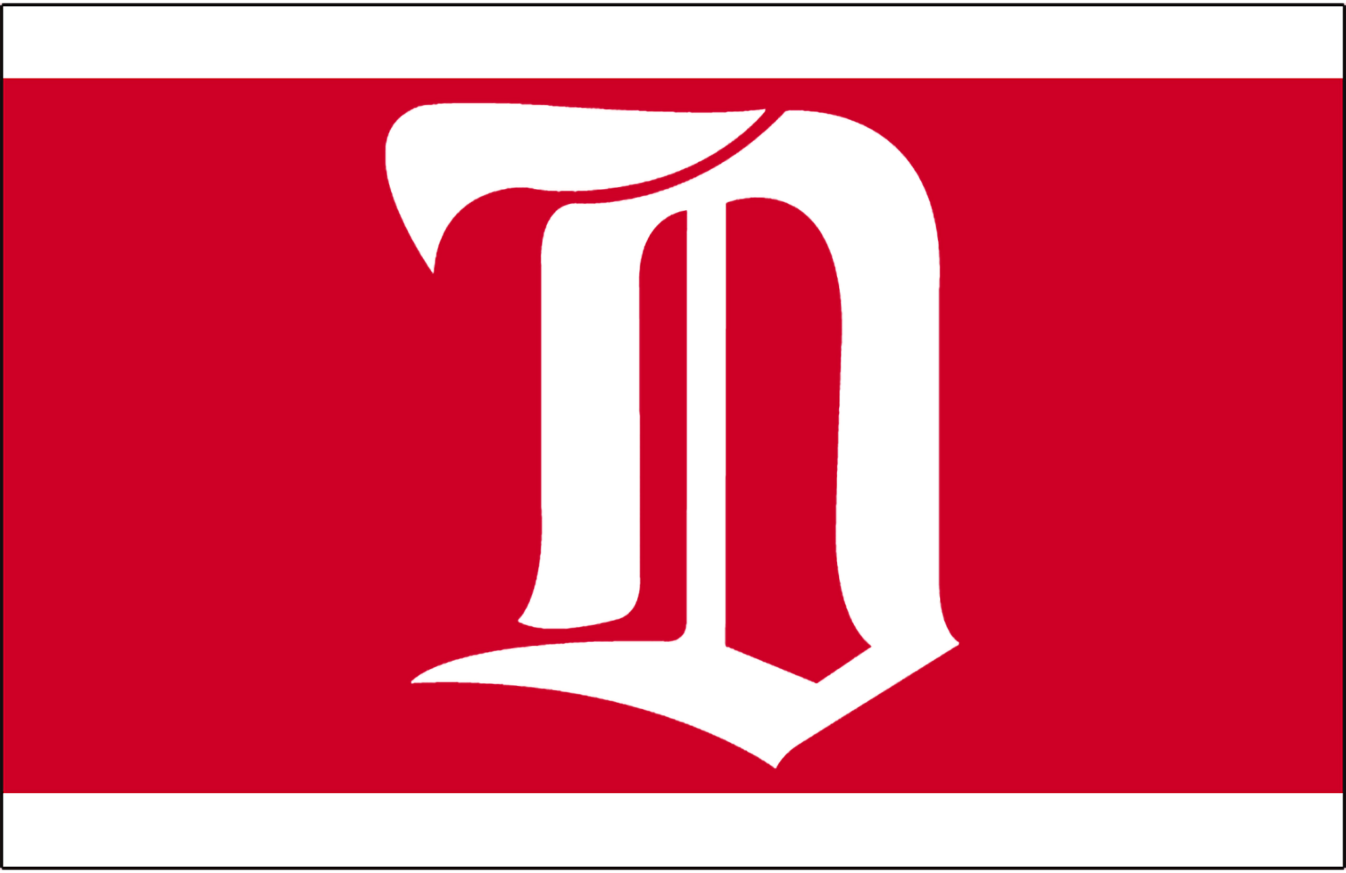 HD desktop wallpaper featuring a bold, stylized Detroit Red Wings logo in white on a red background, highlighting the team's iconic sports branding.