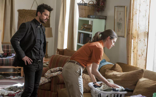 Emily Woodrow Lucy Griffiths Dominic Cooper Jesse Custer TV Show preacher HD Desktop Wallpaper | Background Image