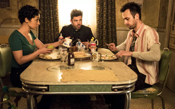 Tulip O'Hare Ruth Negga Cassidy (Preacher) Joseph Gilgun Jesse Custer Dominic Cooper TV Show preacher HD Desktop Wallpaper | Background Image