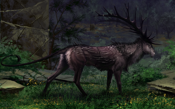 Fantasy Deer Creature HD Wallpaper | Background Image