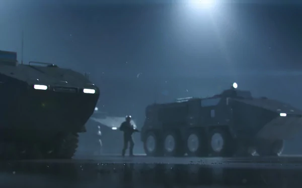 night armored vehicle military soldier HD Desktop Wallpaper | Background Image