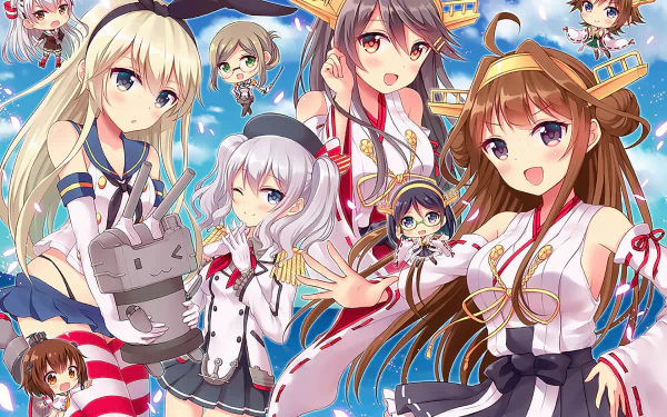 Rensouhou-chan Kirishima (Kancolle) Katori (Kancolle) Hiei (Kancolle) Haruna (Kancolle) Kongou (Kancolle) Kashima (Kancolle) Yukikaze (Kancolle) Shimakaze (Kancolle) Amatsukaze (Kancolle) Anime Kantai Collection HD Desktop Wallpaper | Background Image